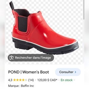 Baffin red rain boots